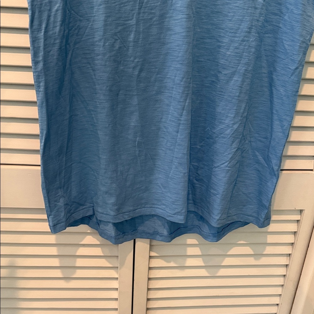 Lilly Pulitzer Light Blue Pom-Pom V-Neck Tee - Picture 4 of 8